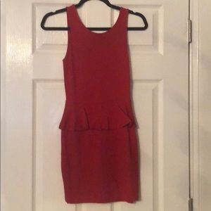 Red peplum dress